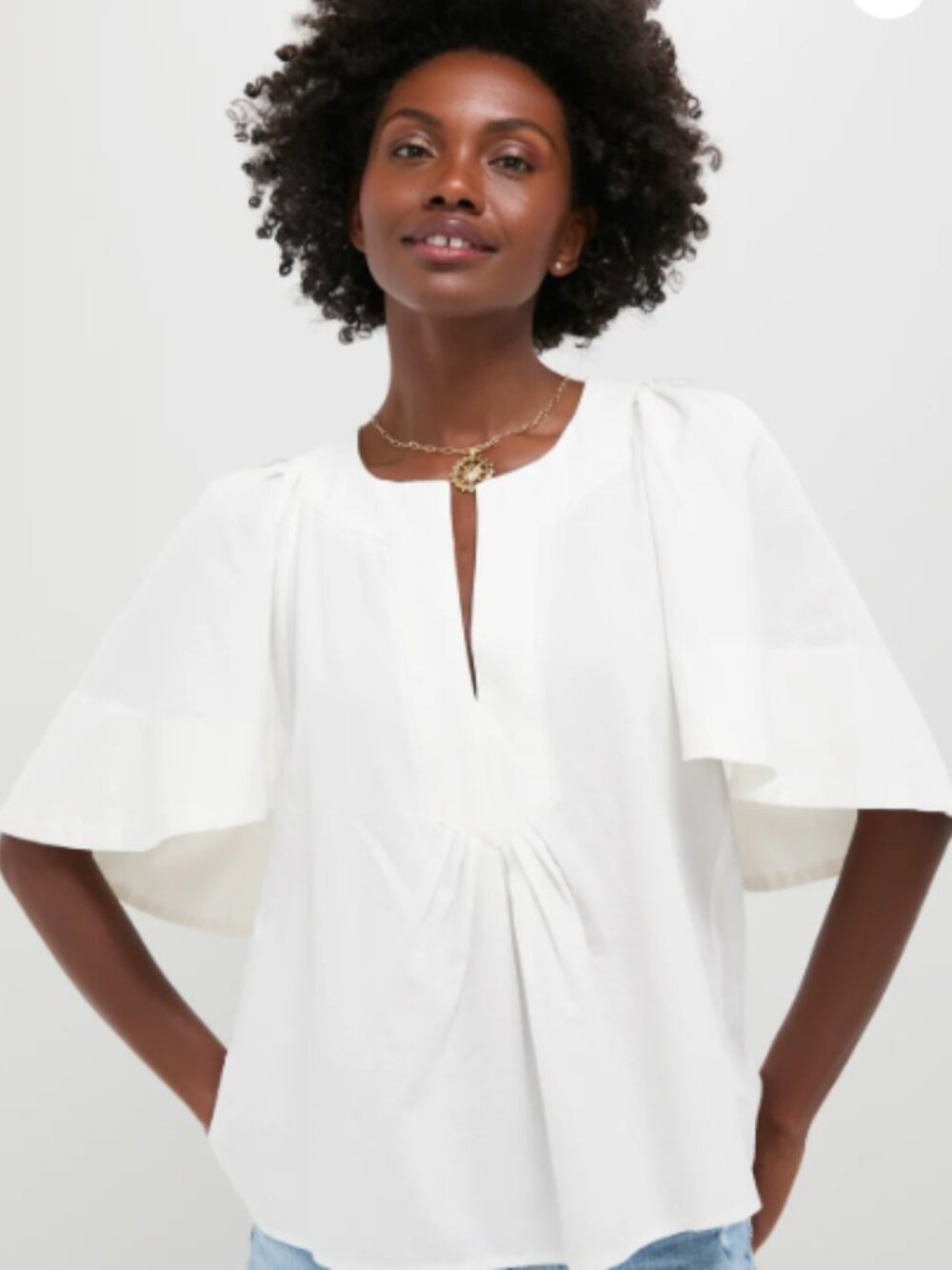 Tuckernuck Pomander Place White Finley Flutter Sleeve Top - XS